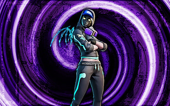 Mystify, violet grunge background, Fortnite, vortex, Fortnite characters, Mystify Skin, Fortnite Battle Royale, Mystify Fortnite HD wallpaper