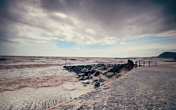Nature, Water, Stones, Sea, Pier, Color, Colors, Storm HD wallpaper