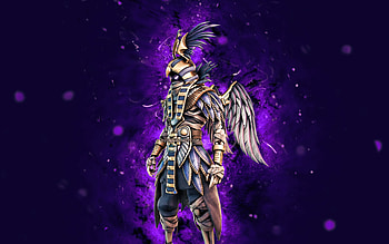 Graven, , violet neon lights, Fortnite Battle Royale, Fortnite characters, Graven Skin, Fortnite, Graven Fortnite HD wallpaper