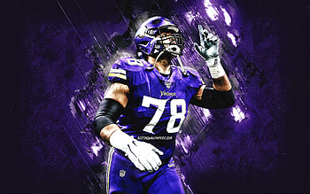 Dakota Dozier, Minnesota Vikings, NFL, purple stone background, American football, grunge art, National Football League, USA HD wallpaper