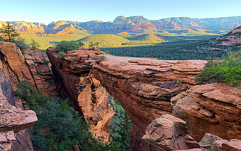 Beat the crowd up to the Devil’s Bridge in Sedona, Arizona, arch, clouds, landscape, sky, rocks, usa HD wallpaper