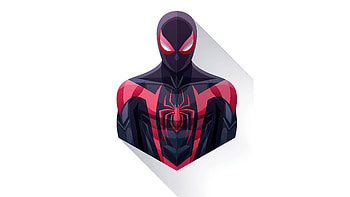Spiderman Miles Minimalism, spiderman, superheroes, artwork, artist HD wallpaper