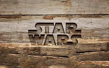 Star Wars wooden logo, , wooden backgrounds, Star Wars logo, creative, wood carving, Star Wars HD wallpaper