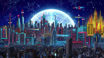 Futuristic Metropolis At Night, ai, buildings, city, scifi, artist, artwork, digital-art HD wallpaper
