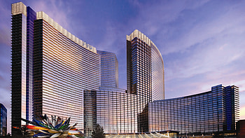Aria hotel in twilight, Vegas skyline at dusk, Stunning architecture, Vacation vibes HD wallpaper
