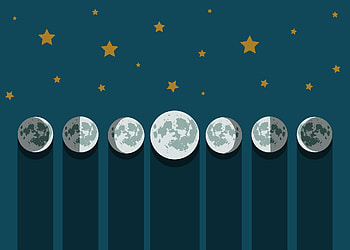 Moon phases art, night, phases, moon, art, abstract, space, moons HD wallpaper