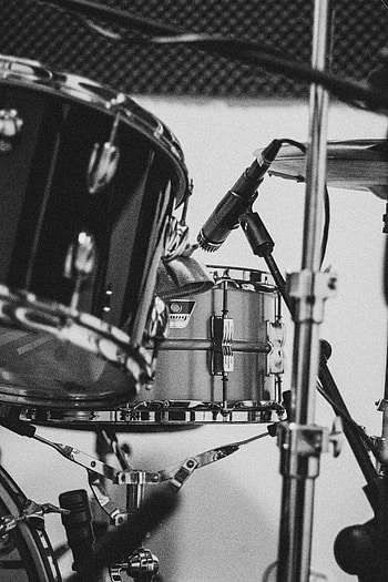 Drums, Music, Musical Instrument, Bw, Chb, Drum Set, Drum Kit, Micro HD phone wallpaper