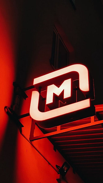 M Letter, Red Background HD phone wallpaper