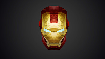 Iron man, helmet, low poly, minimal HD wallpaper