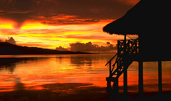 Sunset, Tahiti HD wallpaper