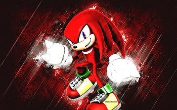 Knuckles the Echidna, Sonic, red stone background, Sonic characters, Knuckles the Echidna character, Knuckles the Echidna Sonic, Sonic the Hedgehog, Nakkuruzu za Ekiduna HD wallpaper