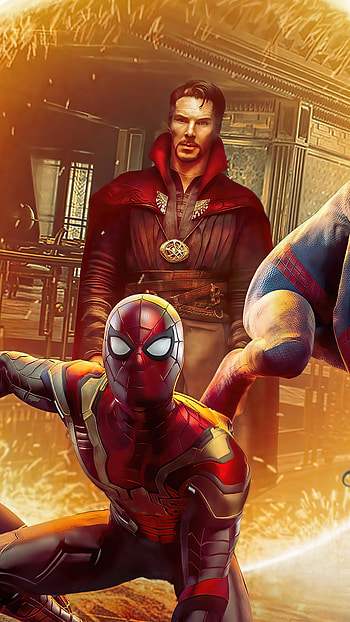 spider man no way home, magic, shield, art, chest, iron spider, dc strange, spider man HD phone wallpaper