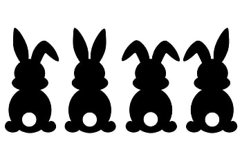 Bunnies, white, black, rabbit, bunny, card, easter HD wallpaper
