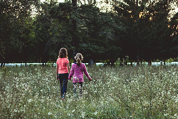 Children, Miscellanea, Miscellaneous, Field, Stroll, Friends HD wallpaper
