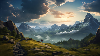 Majestic Mountain Hike, hiking, Sports HD wallpaper
