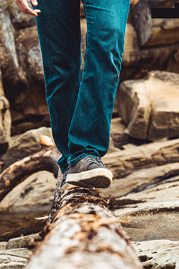 Miscellanea, Miscellaneous, Legs, Sneakers, Log, Step HD phone wallpaper