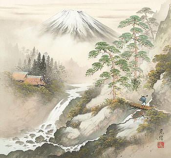 Koukei Kojima, art, drawing, nature, mountain HD wallpaper