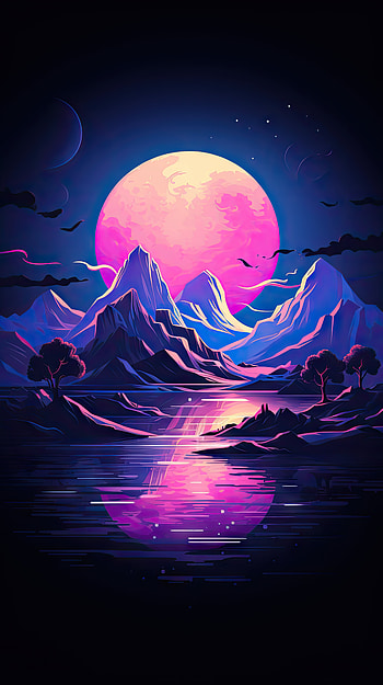 Colorful Dark Mountain, colorful, dark, black, nature, mountain, dark nature HD phone wallpaper