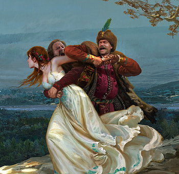 Abduction, old, art, fantasy, man, girl, 1999art, 1999 HD wallpaper