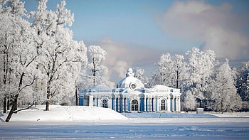 Winter, Nature, Snow, City, Temple HD wallpaper