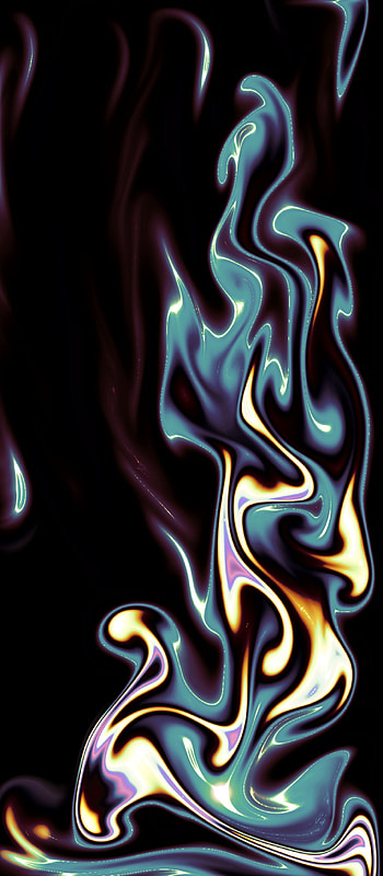 Liquid Fire, cool, teal, abstract, flow HD phone wallpaper
