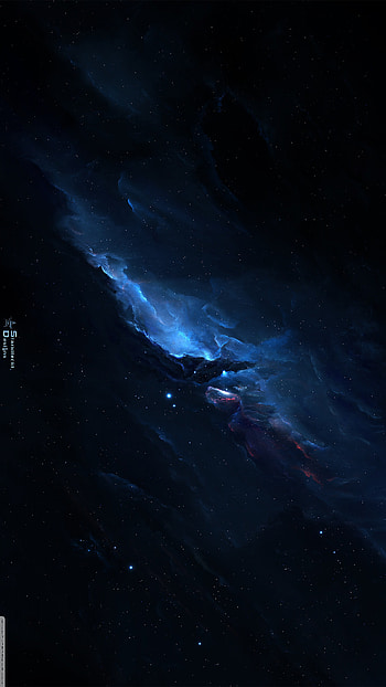 Space, atmosphere, sky, blue, star, dark, galaxy HD phone wallpaper