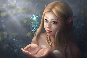 Zelda, breath of the wild, chrispyart, fantasy, girl, elf, hand HD wallpaper