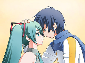 Miku and Kaito, miku, kaito, anime, vocaloids HD wallpaper