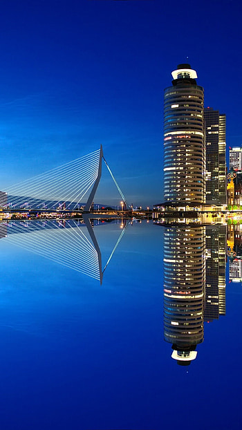 Rotterdam Skyline, , Travels, Digital backgrounds HD phone wallpaper