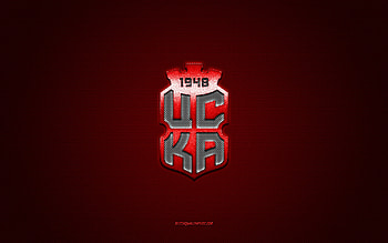 FC CSKA 1948 Sofia, Bulgarian football club, white logo, red carbon fiber background, Bulgarian First League, Parva liga, football, Sofia, Bulgaria, FC CSKA 1948 Sofia logo HD wallpaper