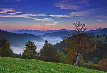 Autumn colors, scenery, autumn, sky, nature, mountains HD wallpaper
