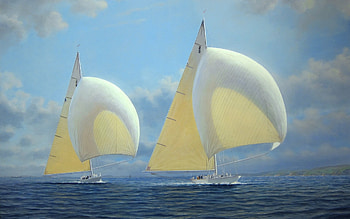 Yachts, blue, sea, yacht, white, ship, summer, sailing, water, vara HD wallpaper