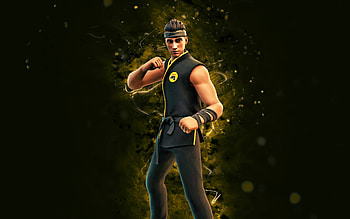 Kumite Clasher, , yellow neon lights, Fortnite Battle Royale, Fortnite characters, Kumite Clasher Skin, Fortnite, Kumite Clasher Fortnite HD wallpaper
