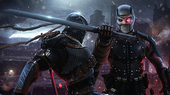 Deathstroke Vs Deadshot , deathstroke, deadshot, superheroes, artwork, artstation HD wallpaper