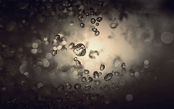 Drops, Macro, Surface, Faded HD wallpaper