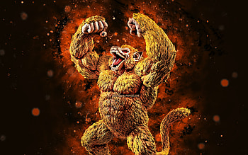 Golden Oozaru Goku, , yellow neon lights, Great Golden Monkey, Dragon Ball GT, Golden Great Ape, Dragon Ball HD wallpaper