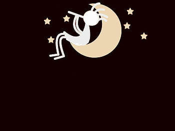 Kokopelli Night, night, kokopelli, flute, moon, man, stars HD wallpaper