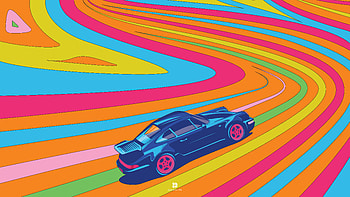 psychedelic porsche by sumandas094, psychedelic, vehicle, Porsche HD wallpaper
