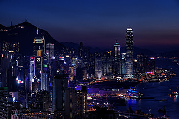 Cities, Night City, City Lights, Skyscrapers, Megalopolis, Megapolis, Hong Kong, Hong Kong S.a.r HD wallpaper