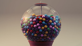 Gumball machine, candy machine, balls, candies, , . Design HD wallpaper