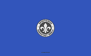 SV Darmstadt 98, blue background, German football team, SV Darmstadt 98 emblem, Bundesliga, Germany, football, SV Darmstadt 98 logo HD wallpaper