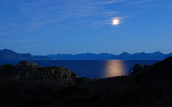 Nature, Sky, Mountains, Moon, Horizon HD wallpaper