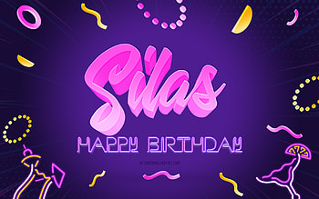 Happy Birtay Silas, , Purple Party Background, Silas, creative art, Happy Silas birtay, Silas name, Silas Birtay, Birtay Party Background HD wallpaper