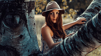 Brown eyes, beautiful, girl model HD wallpaper