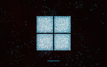 Windows 11 glitter logo, black background, Windows 11 logo, blue glitter art, Windows 11, creative art, Windows 11 blue glitter logo, Windows logo, Windows HD wallpaper