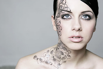 painted beauty, model, painted, pretty, face, lovely, nice HD wallpaper