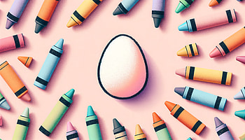 Egg Amidst Colorful Crayons, egg, pencil, colorful, artistic, creativity HD wallpaper