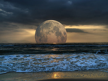 Landscape, Art, Planets, Sea HD wallpaper