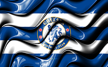Chelsea flag, , blue and white 3D waves, Premier League, english football club, football, Chelsea logo, Chelsea FC, soccer HD wallpaper
