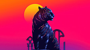 Tiger Neon , tiger, neon, artist, artwork, digital-art HD wallpaper